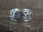Native American Sterling Silver Floral Ring By Dinetso - Size 8 5