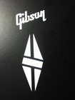Gibson Guitar Headstock Split Diamond  Die-cut Vinyl Decal  Oem Size Gloss White