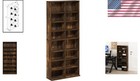 Sleek   Adjustable Multimedia Media Storage Rack - 16-shelf Amber Pine Finish