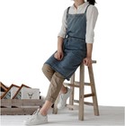 Adjustable Cross Back Denim Apron W  Pockets Kitchen Cooking Work Gardening