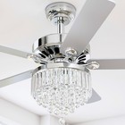 52  Modern Crystal Ceiling Fan Light W  Remote Control 6-speed Chandelier Lamp