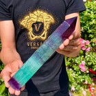 2lb Natural Rainbow Fluorite Column Quartz Crystal Rod Point Gemstone Healing