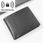 Men s Slim Bifold Wallet - Carbon Fiber Leather Rfid Blocking Card Holder