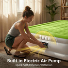 Full Size Air Mattress With Built In Pump Raised Double Blow Up Bed Inflatable C