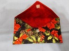 Handmade Fabric Envelope Christmas Gift Card Money Poinsettia
