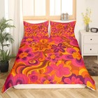 Kids Retro Hippie Flowers Bedding Set Vintage Boho King no Comforter  Multi 04
