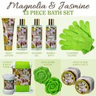 Home Spa Gift Baskets - Bath And Body Gift With Shower Gloves - Magnolia Jasmine