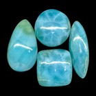 4 Pcs Natural Larimar 16 5-26 5mm Mix Loose Cabochon Untreated Gemstones Lot