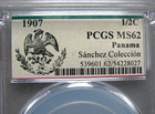 1907 Panama 1 2c Foreign Coin ---- Ms-62 Pcgs Graded ----  750c