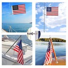 Embroidered Stars Boat Flag 12x18 Inch - American Boat Flag Kit With 4 Clips    