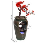 Led Light Resin Vase Fountain Waterfall Desktop Water Indoor Decor With Atomizer