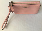 Coach F87590 Double Corner Zip Wristlet Wallet Leather Camation