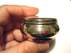 Vintage 70s Solid Sterling Silver 2  Round Lidded Trinket Jewelry Pill Box