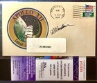 1969 Al Worden Signed Apollo 12 Postcard Jsa Coa Auto Nasa Kennedy Space Center 