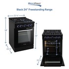 Recpro Rv 24  Stove     Black Gas Range  12 000 Btu  4 Burners