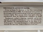 Vtg Stieff Rosewood   Sterling Silver Band Susan B  Anthony Presentation Gavel