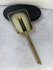 Vintage Brass Art Deco Handheld Vanity Beveled Mirror  Black Gold