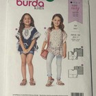 Burda Uncut Kids Sewing Pattern 9340 Girls Top Us Size 2-7 White Blue Pink Multi