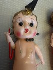 Vintage Japan Celluloid Kewpie Carnival Dolls Lot 3 Painted Gold Flapper Hair 7   