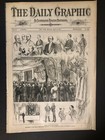 Complete 1874 Daily Graphic Illustrated Large Newspaper Advertising 5 11 Vg exc
