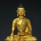 11 8  Old Tibet Buddhism Bronze Gilt Painting Sakyamuni Tathagata Buddha Statue