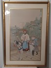 2 Large 19th Century Qing Dynasty Paintings Emperor Qianlong   Empress Framed     