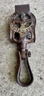 Antique Ney Mfg Block   Tackle Pulley Cast Iron Wood Wheel Tolley  Barn Custom