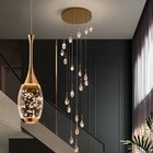 High Ceiling Chandelier - Long Chandelier With Dimmable Brightness And 3 Light 