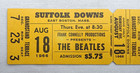 Beatles 1966 Final Tour Authentic Vintage Suffolk Downs Unused Concert Ticket