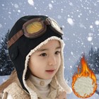 1x Toddler Kids Boy Baby Pilot A Viator Flyer Hat Winter Warm Hat Face Cover Cap