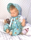 Baby Dear 3pc romper Set For 18  Doll Vintage Teddy Bear Fabric  no Doll      