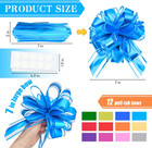 12pcs 7 Inch Pull Bows Gift Wrapping Large Reusable Ribbon Bows Multi Color