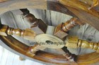 18  Nautical Wooden Ship Steering Wheel Decor Wood Brass Fishing Wall Boat Gift