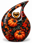 Pumpkin Teardrop Adult Cremation Urn For Human Ashes Upto 200lbs Halloween Earns