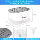 Kitchen Dish Soap Dispenser With Sponge Holder  2-in-1 Countertop Soap Pump D   