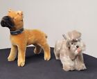  2  Vintage 1950 s Mohair Steiff Standing Dogs Sarras Boxer   Snobby Gray Poodle