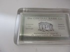 Antique Central Bank Lorain Ohio Glass Paperweight Mirror Back