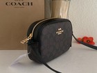 Nwt Coach Cy752 Mini Jamie Camera Bag In Signature Canvas   Leather Walnut black