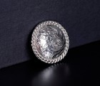 1-1 2  Set 6 Western Saddle Bling Silver Engraved Floral Big Diy Leather Conchos