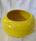 Vtg Mcm California Pottery Drip Glaze Round Planter Pot Bowl Yellow Large Bp2
