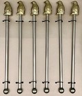 Pier 1 Penguin Silver   Gold Metal Cocktail Stirrers Swizzle Sticks Holiday Nos