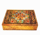 Inlay Soapstone Box Trinket   Tree Of Life   Handmade Taj Mahal Multistone India