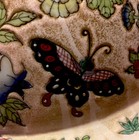 Antique Chinese Bowl Basin Famille Rose Porcelain 16    Dia Flowers Fauna Euc