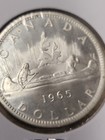 1965 80  Silver Canadian Canada Silver Dollar