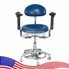 Dental Adjustable Mobile Chair medical Dentist Surgeon Chair With Armrest Blue