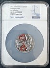 2023 2oz Cameroon S2000f Flaming Wyvern Fr Ms 70 Antiqued Silver Coin 1 Of 500