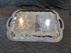 Irvinware Rectangular Chrome Silver Engraved Serving Tray 18 5 lx12 w