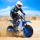 Joyldias 12v Battery Blue Kids Ride On Motorcycle Dirt Bike W  Training Wheels