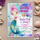 Editable Mermaid Birthday Invitation  Girls Party Template  Mermaid Party Invite