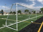Vallerta Premier 18 X 7 Ft  Regulation Size Steel Soccer Goal With Net  white 